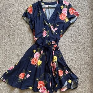 Old Navy waist flower wrap summer dress size XL